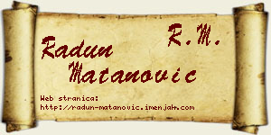 Radun Matanović vizit kartica